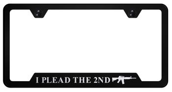 Plead The 2nd Laser Etched Stainless Steel Cut-Out License Plate Frame