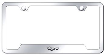 Infiniti Q50 Laser Etched Stainless Steel Cut-Out License Plate Frame