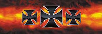 Iron Cross Flames Rear Window Decal