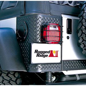 Jeep CJ & Wrangler Black Steel Tail Light EuroGuard-Pair (1976-2006)