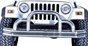 Jeep CJ & Wrangler Stainless Steel Front Defender Tube Bumper (1955-2006)