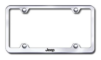 Jeep Laser Etched Stainless Steel Wide License Plate Frame