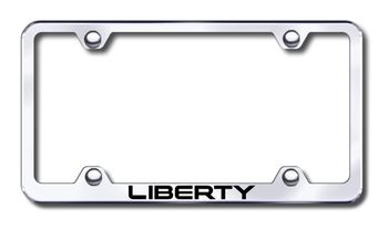Jeep Liberty Laser Etched Stainless Steel Wide License Plate Frame