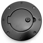 Jeep Wrangler Black Aluminum Locking Gas Hatch Cover (1997-2006)