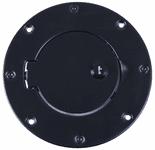 Jeep Wrangler Black Stainless Steel Locking Fuel Hatch Cover (1997-2006)