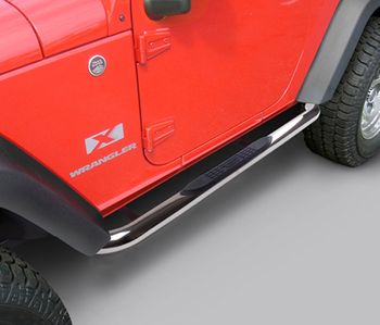 Jeep Wrangler JK 2-Door Stainless Steel 3" Round Tube Steps-Pair (2007-2018)