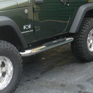 Jeep Wrangler JK 2-Door Stainless Steel 4" Round Tube Steps-Pair (2007-2018)