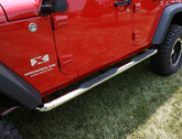 Jeep Wrangler JK 4-Door Stainless Steel 3" Round Tube Steps-Pair (2007-2018)