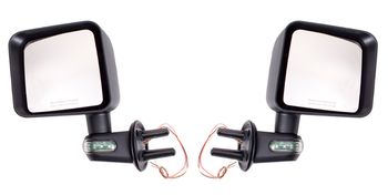 Jeep Wrangler JK Black Mirrors With LED Turn Signal Indicators-Pair (2007-2018)