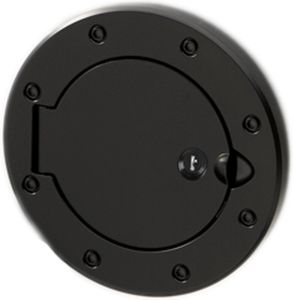 Jeep Wrangler (JK) Black Stainless Steel Locking Fuel Cover (2007-2018)