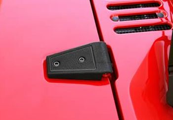 Jeep Wrangler Jk Black Textured Hood Hinge Covers-Pair (2007-2018)