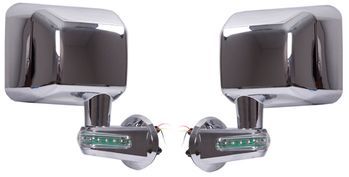 Jeep Wrangler JK Chrome Mirrors With LED Turn Signal Indicators-Pair (2007-2018)