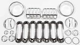 Jeep Wrangler Jk Steel 19 Pc. Euro Guard, Headlight Bezel & Grille Insert Kit (2007-2018)