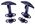 Jeep Wrangler or CJ Black Hood Catch Kit (Pair)