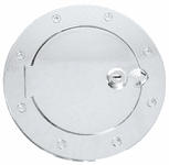 Jeep Wrangler Polished Aluminum Locking Gas Hatch Cover (1997-2006)