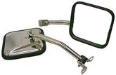 Jeep Wrangler Polished Stainless Steel CJ-Style Side Mirrors (1987-2002)