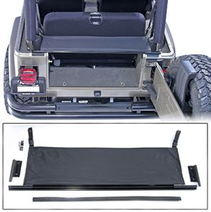 Jeep Wrangler Replacement Tailgate Bar with Black Denim Tonneau (1987-2006)