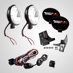Jeep Wrangler TJ 5 PC Black Slim Fog Lights Windshield Light Mount Kit (1997-2006)