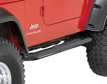 Jeep Wrangler TJ Textured Black 3" Round Steel Tube Steps (1997-2006)