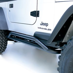 Jeep Wrangler & Unlimited Black Textured RRC Rocker Guards-Pair (1987-2006)