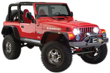 Jeep Wrangler/Unlimited Bushwacker Flat Style Fender Flare Kit (1997-2006)