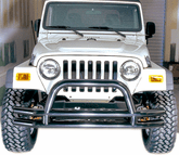 Jeep Wrangler/Unlimited & CJ Black Front Tube Bumper With Riser (1976-2006)
