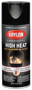 Krylon High Heat Satin Black Spray Paint (12 oz.)