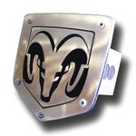 Laser Cut Ram Logo Brushed Stainless Steel Hitch Plug