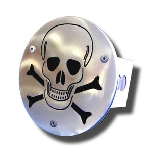 Laser Cut Skull Brushed Stainless Steel Hitch Plug
