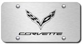Laser Etched Corvette C7 Logo Stainless Steel License Plate