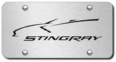 Laser Etched Stingray Corvette Stainless Steel License Plate