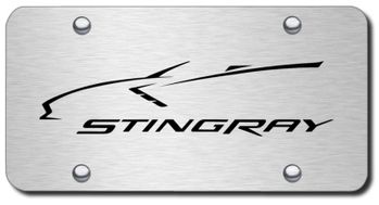 Laser Etched Stingray Corvette Stainless Steel License Plate