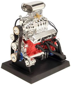 Chevrolet Blown Hot Rod Orange & Chrome Engine Model