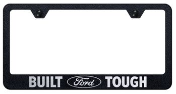 Built Ford Tough Textured Black Stainless Steel Laser Etched License Plate Cover