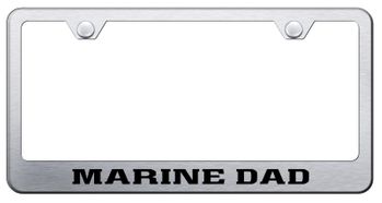 Marine Dad Laser Etched Stainless Steel License Plate Frame