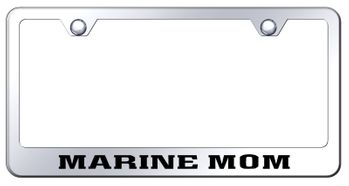 Marine Mom Laser Etched Stainless Steel License Plate Frame