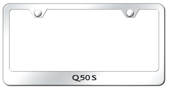 Infiniti Q50S Mirrored Finish Stainless Steel Laser Etched License Frame