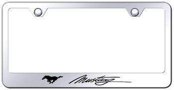 Mustang Laser Etched Stainless Steel License Plate Frame