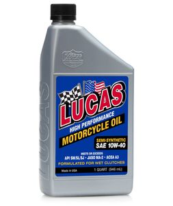 Lucas High Performance 10W40 Semi-Synthetic Motorcycle Oil (1 Qt.)