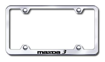 Mazda 3 Laser Etched Stainless Steel Wide License Plate Frame