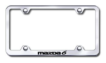 Mazda 6 Laser Etched Stainless Steel Wide License Plate Frame
