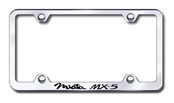 Mazda Miata MX-5 Laser Etched Stainless Steel Wide License Plate Frame