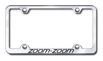 Mazda Zoom-Zoom Laser Etched Stainless Steel Wide License Plate Frame
