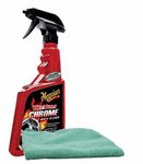 Meguiar's Hot Rims Chrome Wheel Cleaner (24 oz.), Microfiber Cloth Kit