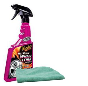 Meguiar's Hot Rims Wheel & Tire Cleaner (24 oz.), Microfiber Cloth Kit