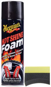 Meguiar's Hot Shine Tire Foam (19 oz) & Applicator Pad Kit