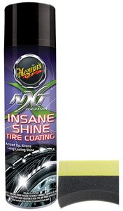 Meguiar's Hot Shine Tire Spray (15 oz) & Applicator Pad Kit