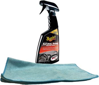Meguiar's Natural Shine Vinyl & Rubber Protectant (16 oz.), Microfiber Cloth Kit