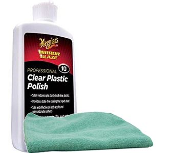 Meguiar's Professional Clear Plastic Polish (8 oz.), Microfiber Cloth Kit