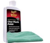 Meguiar's Professional Clear Plastic Polish (8 oz.), Microfiber Cloth Kit